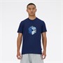New Balance Herren Box Logo T Shirt NB Marineblau