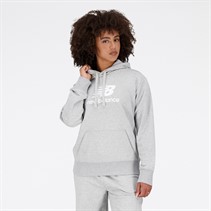 New Balance Dames Essentials Gestapeld Logo French Terry Hoodie Athletic Grijs