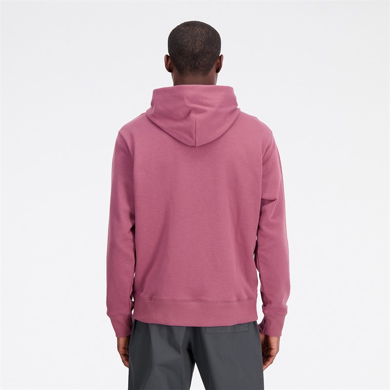 New Balance Herren Essentials Varsity Fleece Kapuzenpullover Verwaschenes Burgunderrot