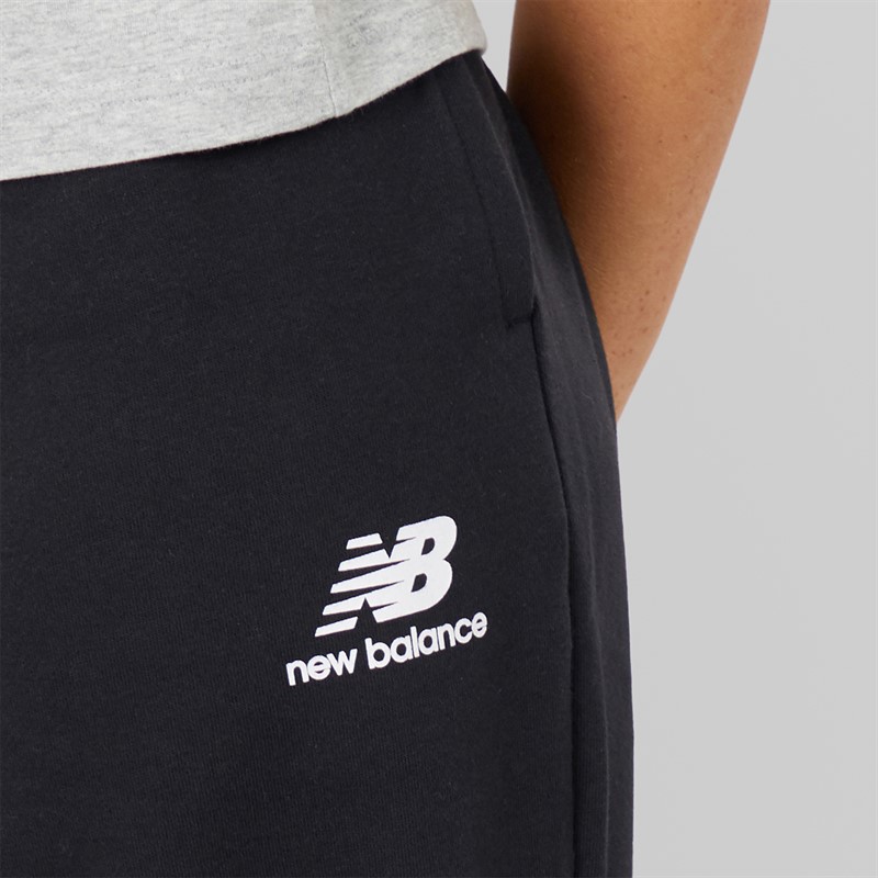 New Balance Womens Essentials Stacked Logo Sweat Pants Black