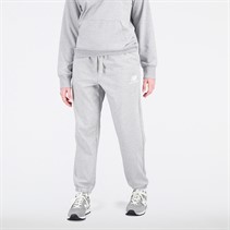 New Balance Dames Essentials Gestapeld Logo Trainingsbroek Athletic Grijs