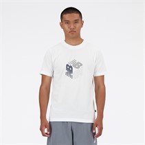 New Balance Heren Sport Box Logo T Shirt Wit