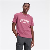 New Balance Heren Essentials Varsity T-shirt Washed Burgundy
