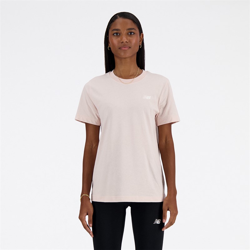 New Balance Dames Sport Essentials T-Shirt Quartz Roze - Maat L