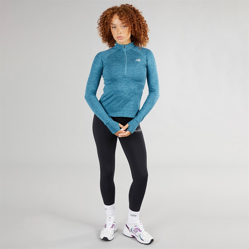 New Balance Damen Essential Heat Grid 1/2 Zip Top Terrarium