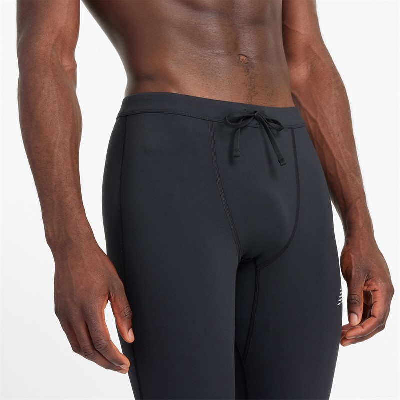 New Balance Herren Elegante NB Dry Reflektierende Lauf Tight Leggings Schwarz