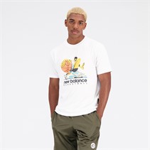 New Balance Heren Hoops Graphic T Shirt Wit