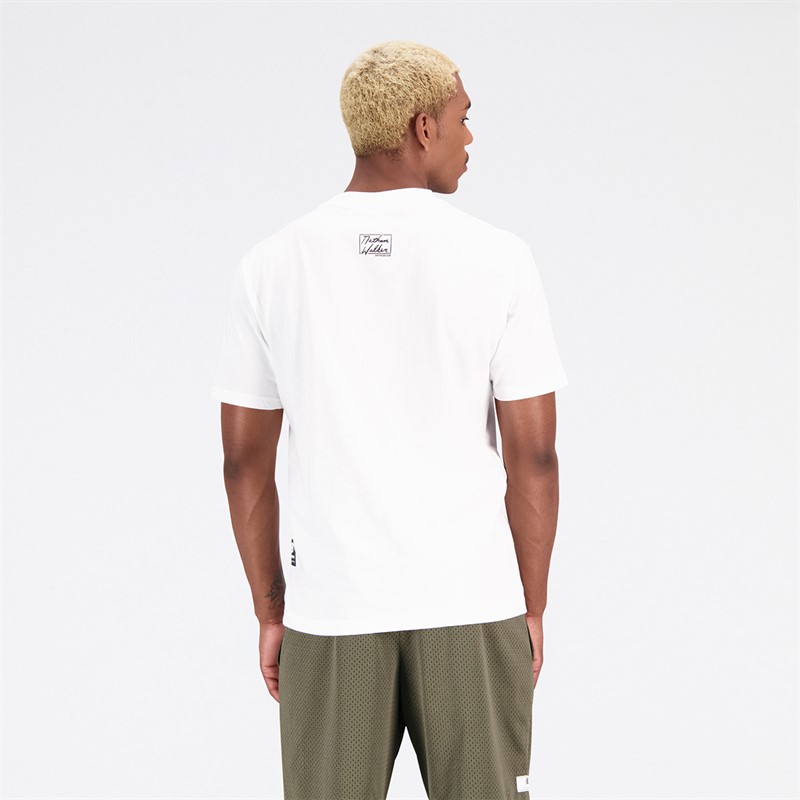 New Balance Herren Basketball Grafik T Shirt Weiß