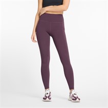 New Balance Dames Strak NB Dry Hoge Taille Strakke Legging Pruim Bruin