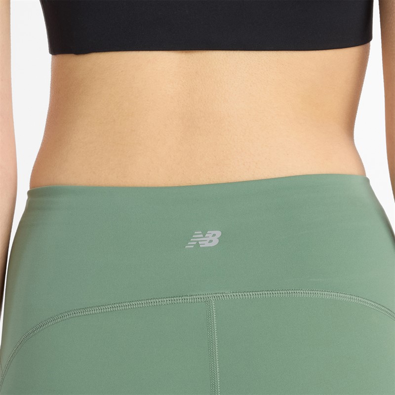 New Balance Damen Elegante NBDry Tasche Hohe Taille Enge Leggings Dunkler Wacholder