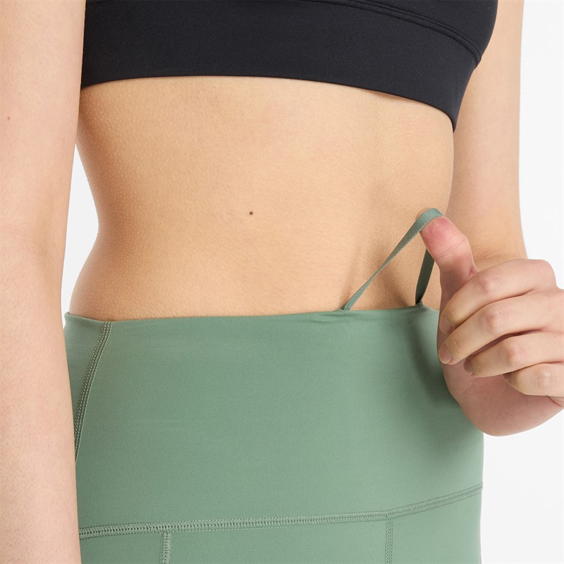 New Balance Damen Elegante NBDry Tasche Hohe Taille Enge Leggings Dunkler Wacholder