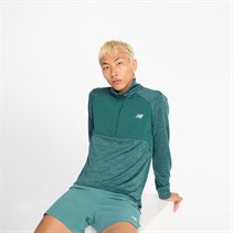 New Balance Heren Essential Heat Grid 1 / 2 Rits Hardloop Top New Spruce
