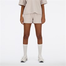 New Balance Dames Linear Heritage French Terry Shorts Moonrock