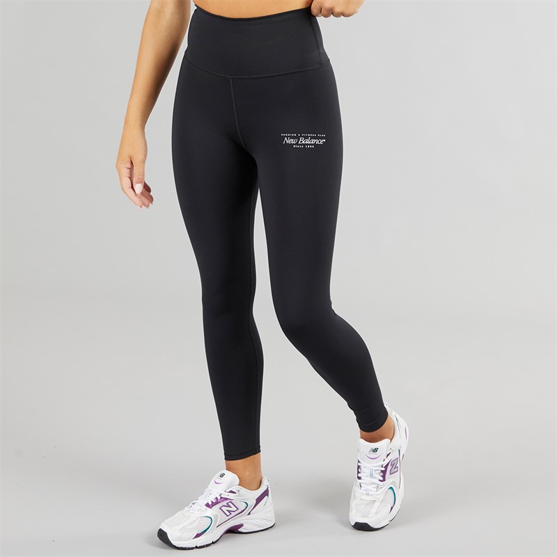 New Balance Womens Script Tight Leggings Black