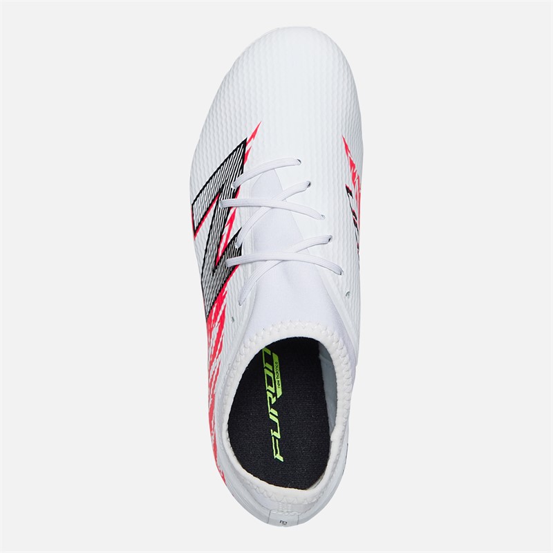 New Balance Junior Furon Team V8 FG Firm Ground Football Boots White
