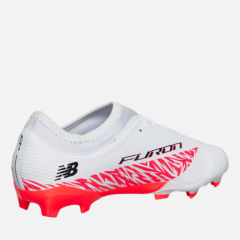 New Balance Junior Furon Team V8 FG Firm Ground Football Boots White