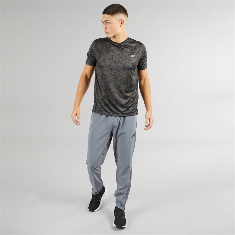 New Balance Mens Athletics NB Dry Graphic Running Top Black