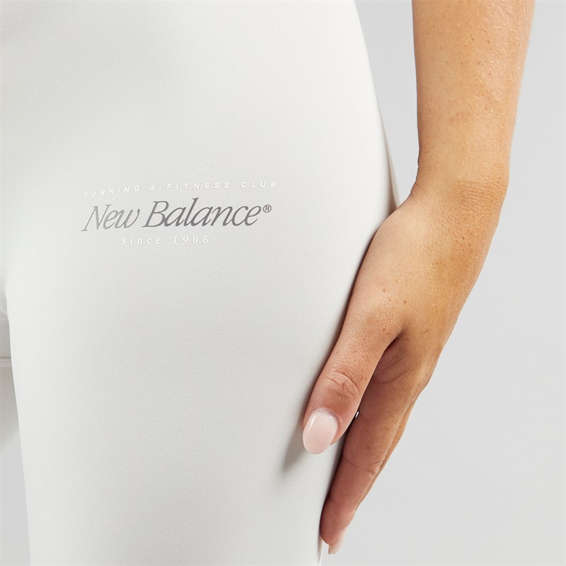 New Balance Womens Script Tight Leggings Greymatt