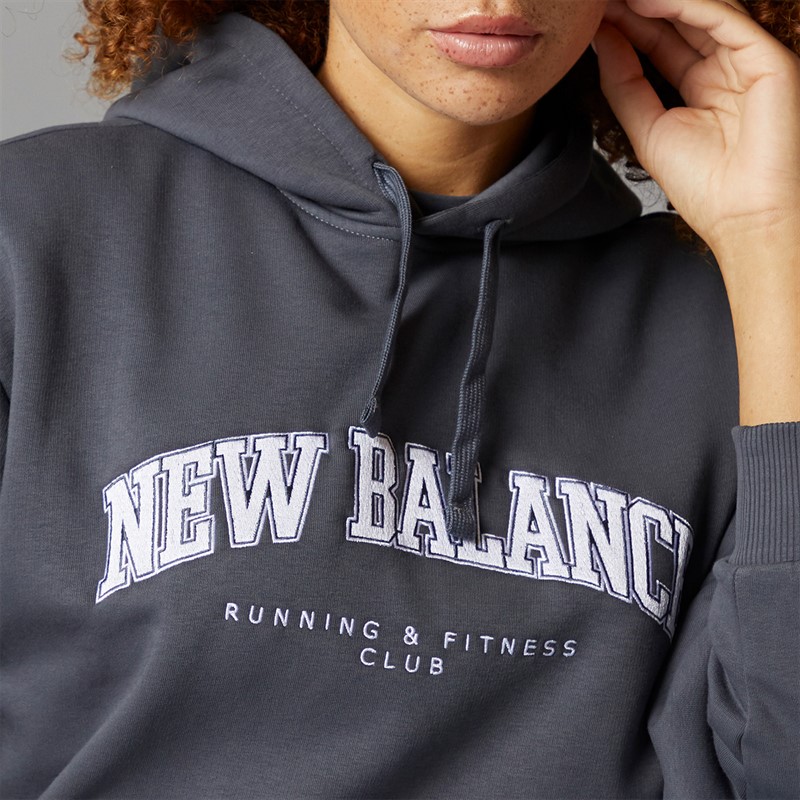 New Balance Womens Varsity Large Logo Hoodie Darkarct