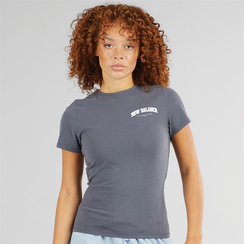 New Balance Womens Varsity Slim Fit T-Shirt Darkarct