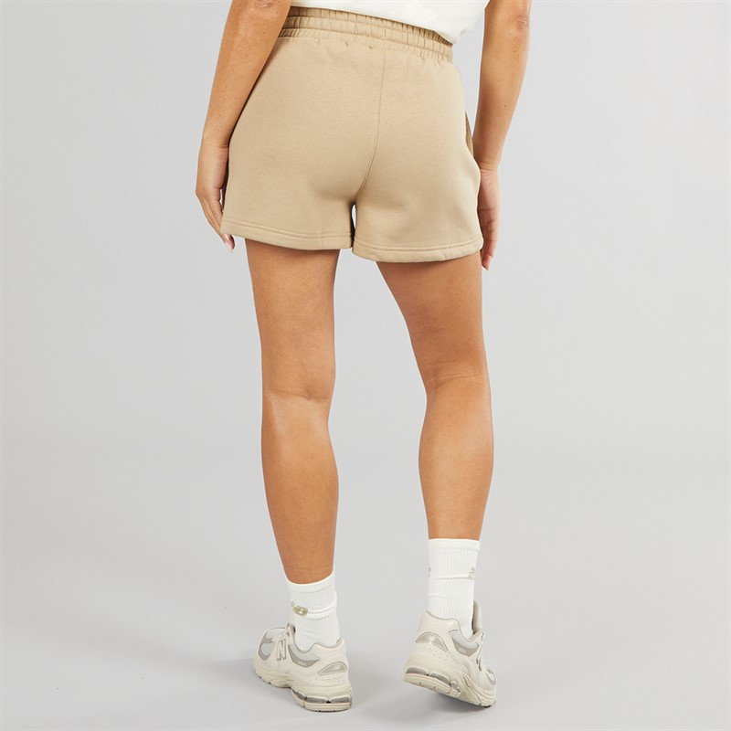 New Balance Womens Varsity Fleece Shorts Stoneware