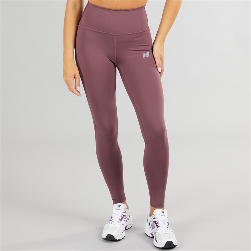 New Balance Womens Sleek NB Dry High Waisted Tight Leggings Faded Plum