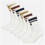 New Balance Sport Essentials Gestreifte Sechserpack Crew Socken Weiß/Mehrfarbig