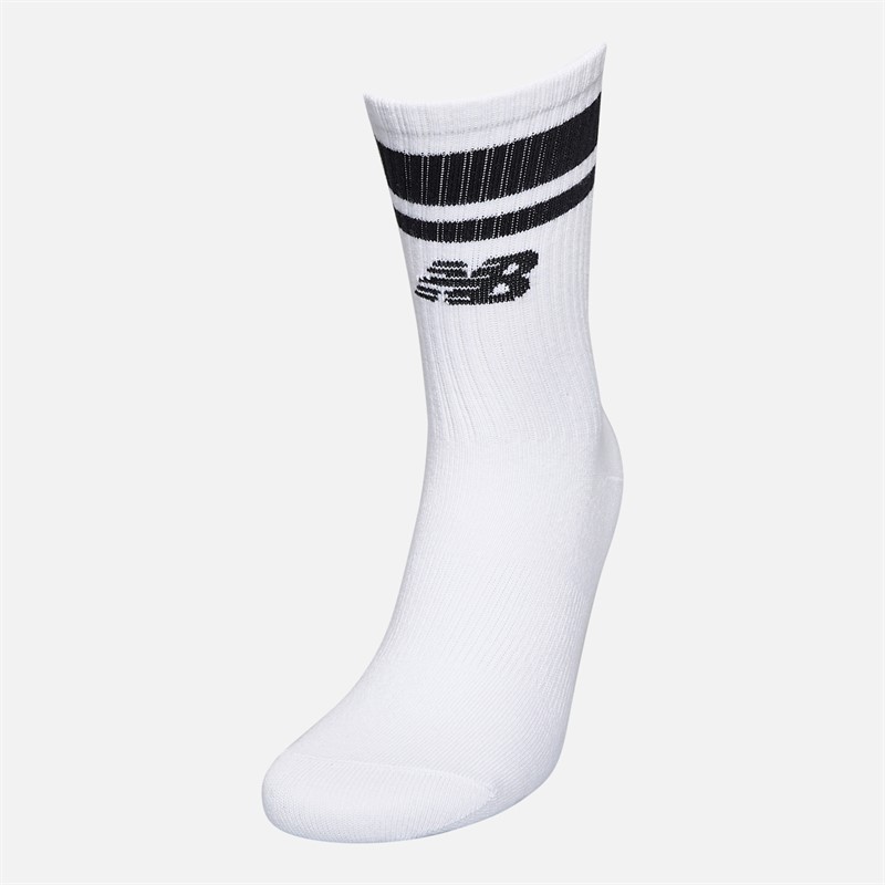 New Balance Sport Essentials Gestreifte Sechserpack Crew Socken Weiß/Schwarz