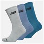 New Balance Logo Three Pack Crew Socks Light Bule/Aqua/Turquoise