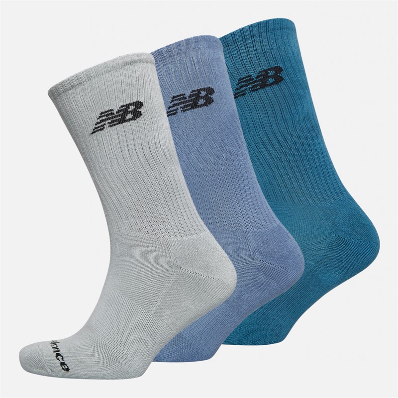 New Balance Logo Three Pack Crew Socks Light Bule/Aqua/Turquoise