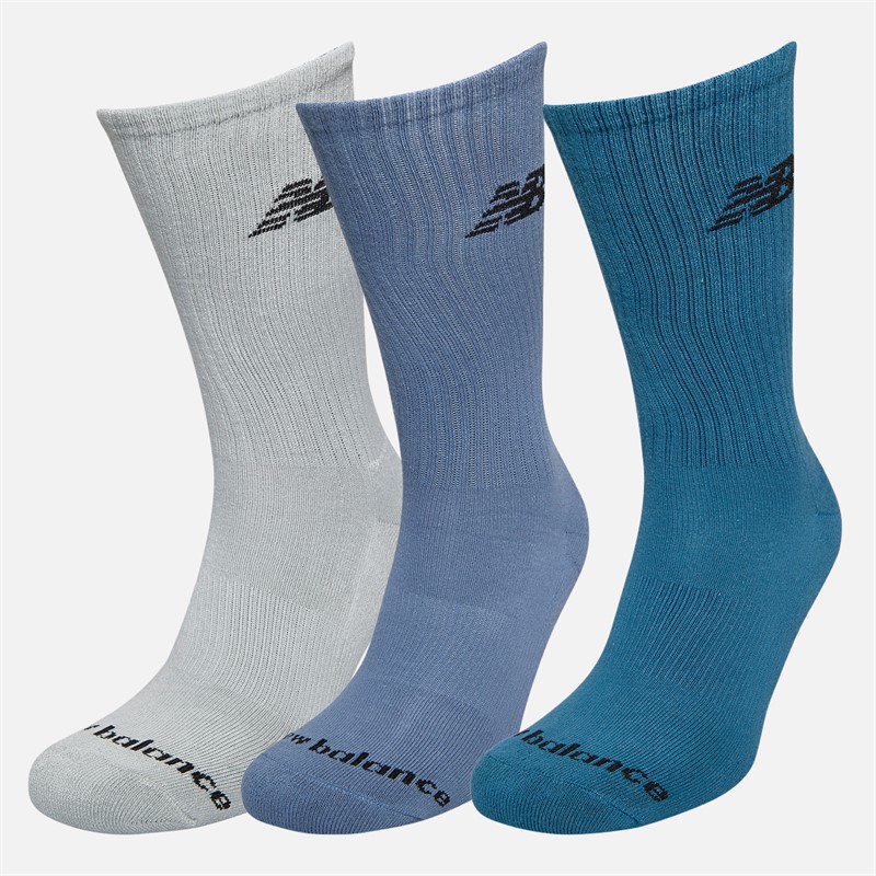 New Balance Logo Three Pack Crew Socks Light Bule/Aqua/Turquoise