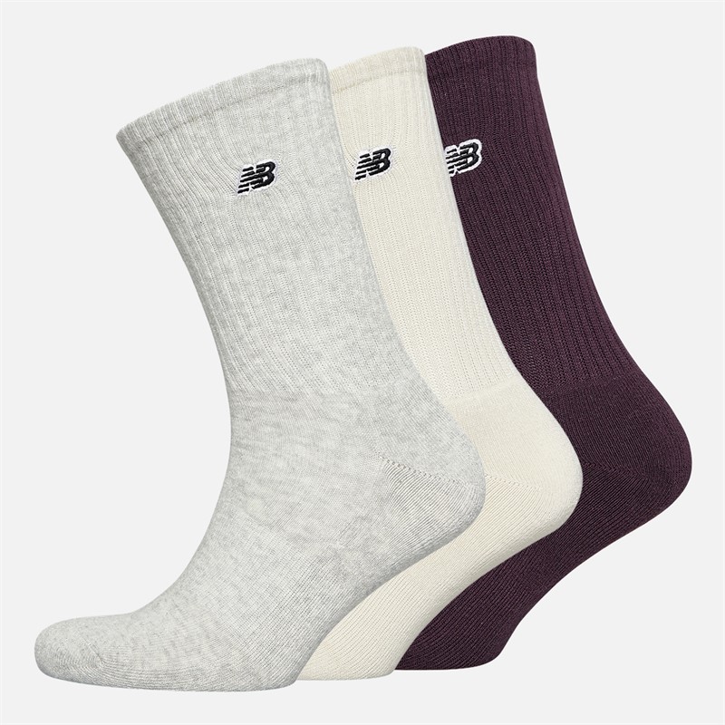 New Balance Alltägliche Midcalf Drei Pack Crew Socken Ecru/Schwarz/Grau