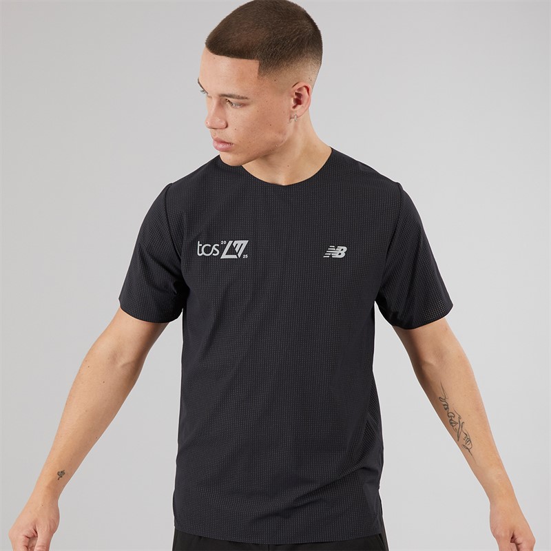 New Balance Mens London Edition Race Day Ultra Light Running T-Shirt Black