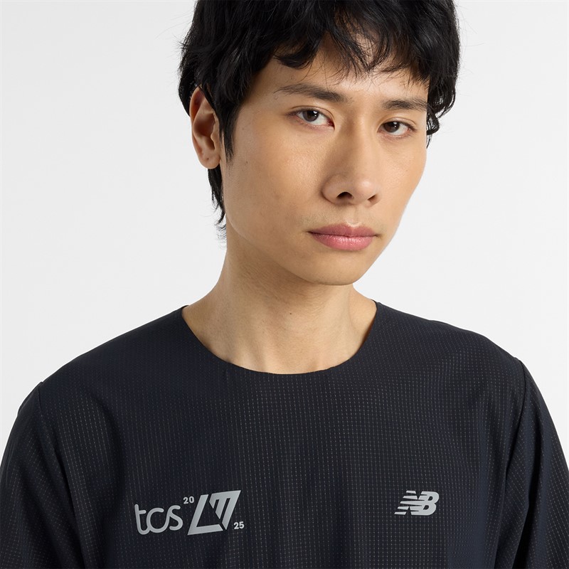 New Balance Mens London Edition Race Day Ultra Light Running T-Shirt Black