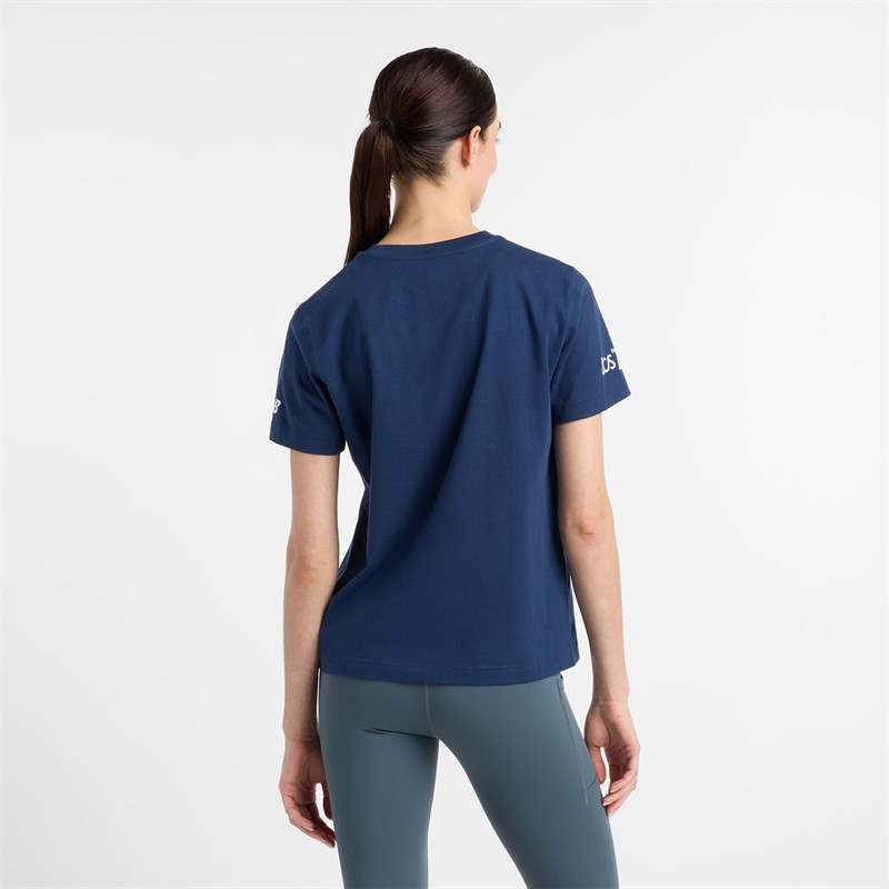 New Balance Womens London Edition Run London Graphic T-Shirt Navy
