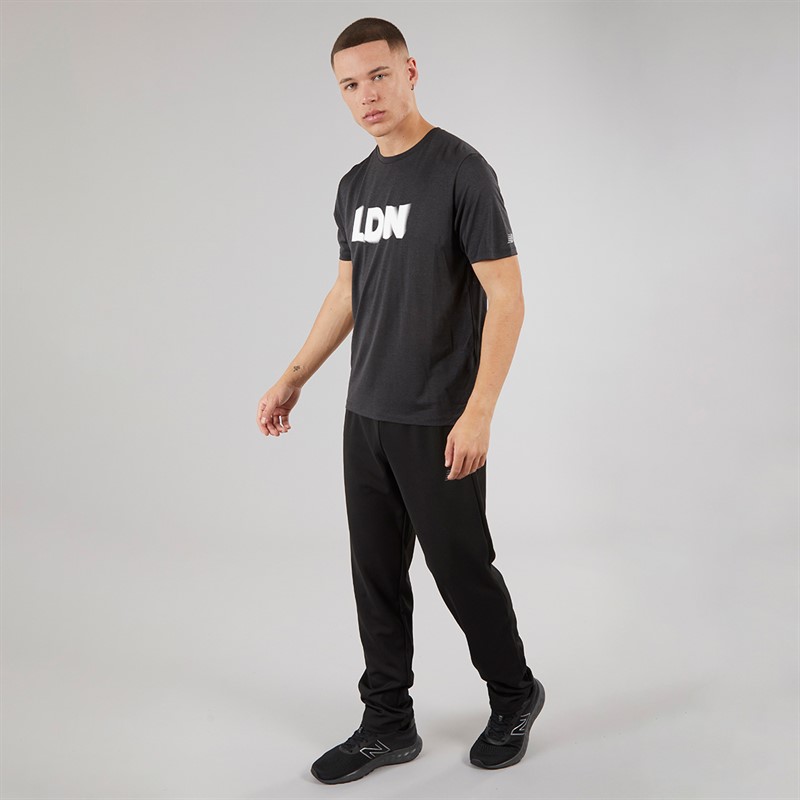 New Balance Mens London Edition Athletics Running T-Shirt Black