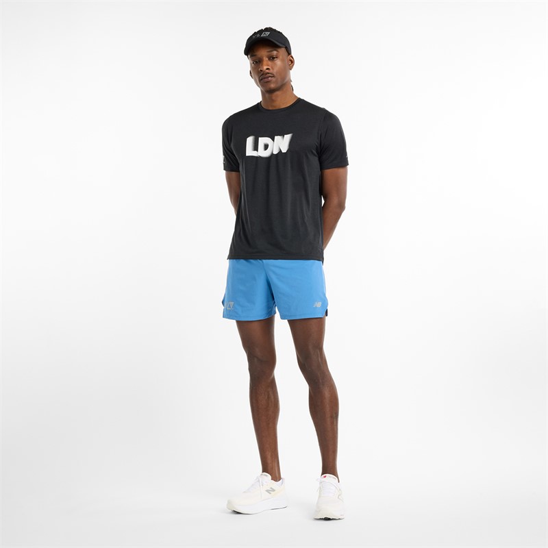 New Balance Mens London Edition Athletics Running T-Shirt Black