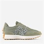 New Balance Womens 327 Trainers Dark Olivine/Leopard Print
