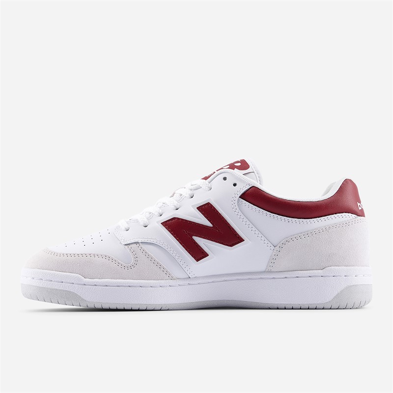 New Balance 480 Trainers White/Burgundy