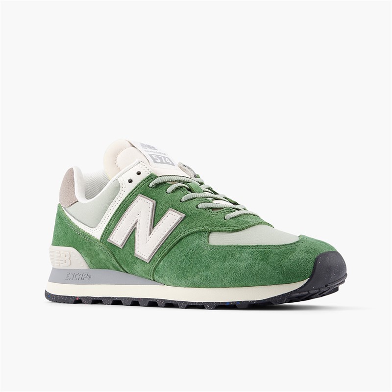 New Balance 574 2E Wide Trainers Dark Alpine Green/Garter Snake