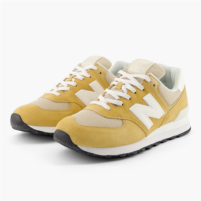 New Balance Womens 574 Trainers Yelow/White