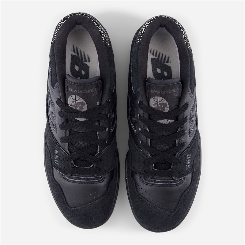 New Balance Womens 550 Trainers Black/White/Leopard