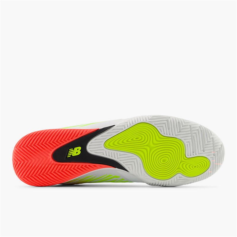 New Balance Mens Furon Pro V8 IN Indoor Football Boots White/Energy Red/Hi Lite