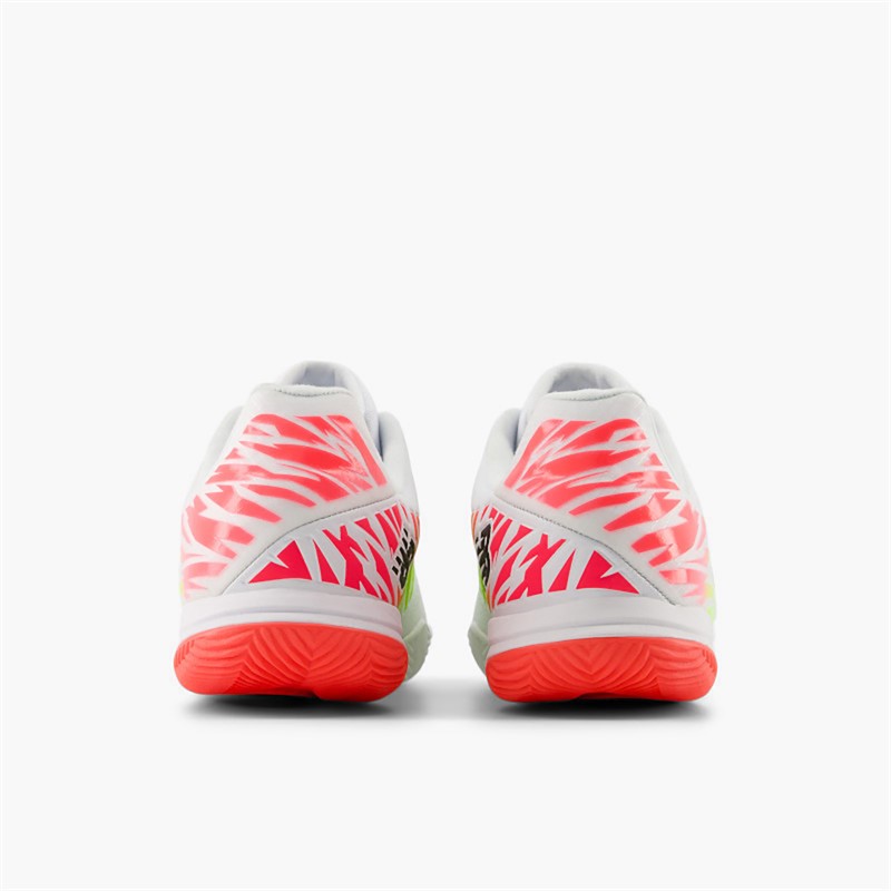 New Balance Mens Furon Pro V8 IN Indoor Football Boots White/Energy Red/Hi Lite