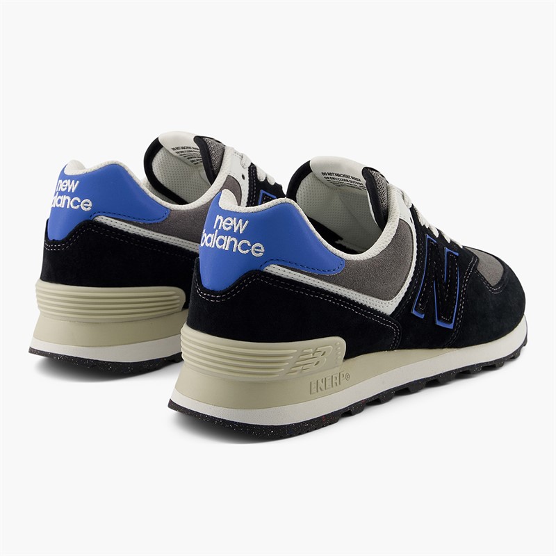 New Balance Mens 574 Trainers Black/Blue