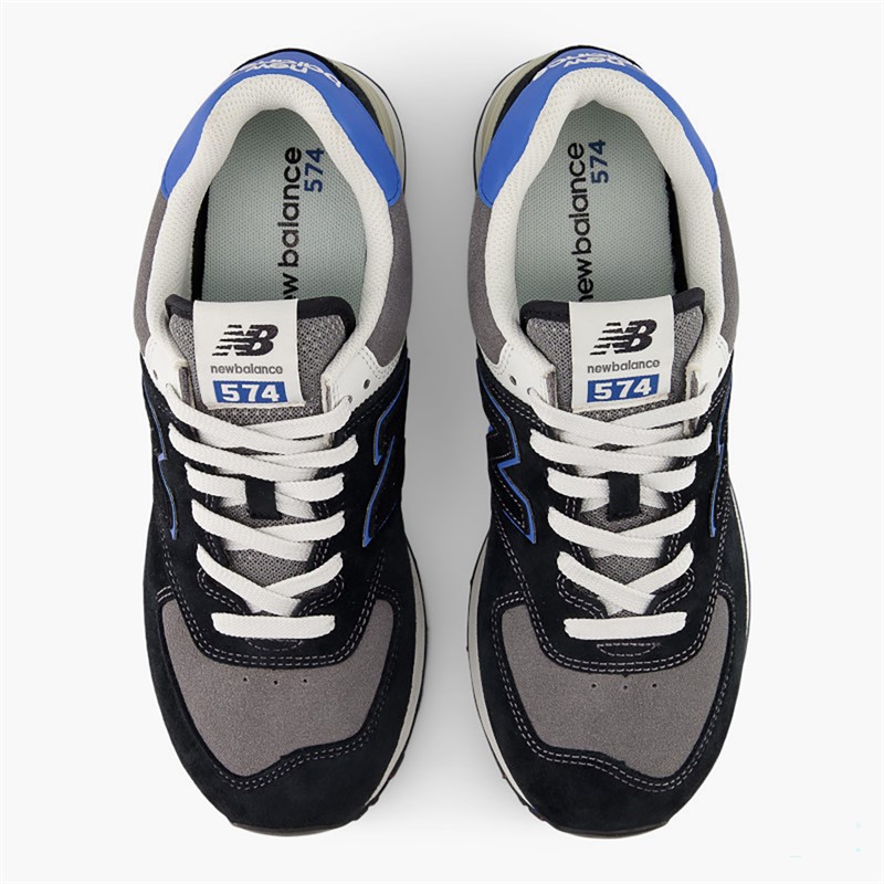 New Balance Mens 574 Trainers Black/Blue