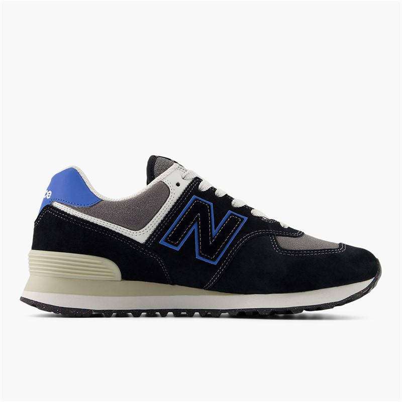 New Balance Mens 574 Trainers Black/Blue
