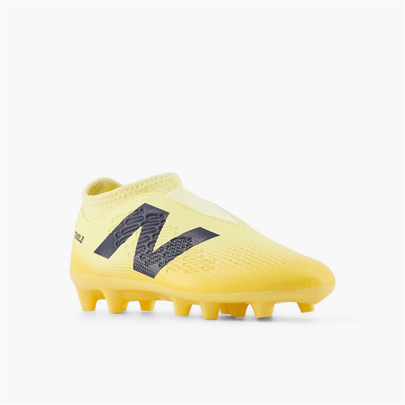 New Balance Junior Tekela Magique V4+ FG Firm Ground Football Boots Parchment/Clementine/Hot Mango