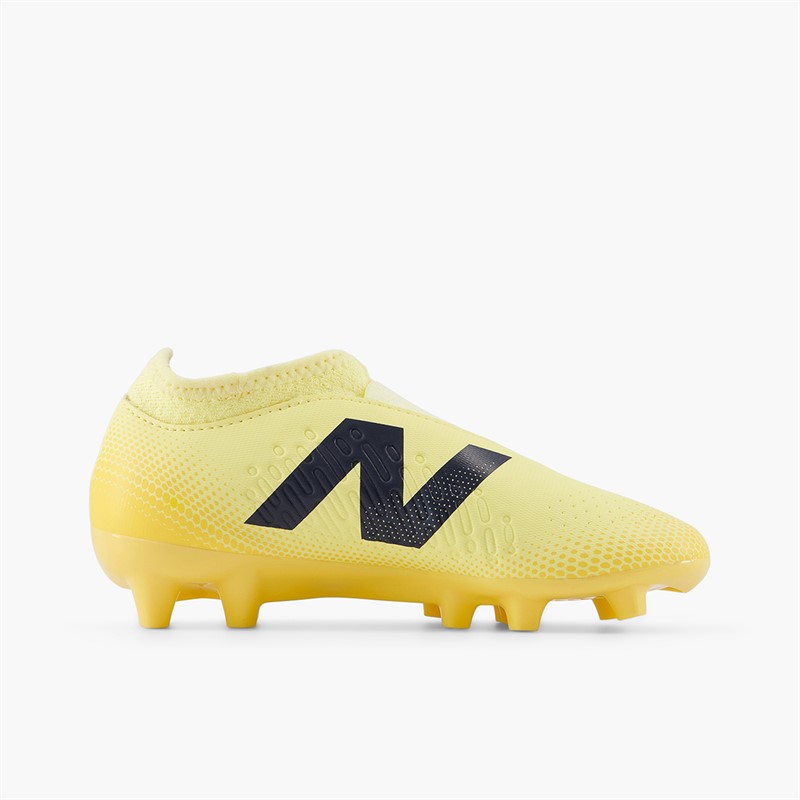 New Balance Junior Tekela Magique V4+ FG Firm Ground Football Boots Parchment/Clementine/Hot Mango