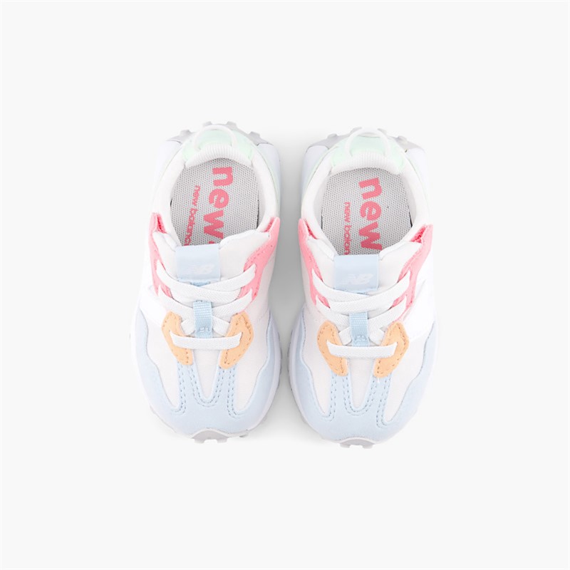 New Balance Infant 327 New-B Hook And Loop Trainers White Blac/White/Grey